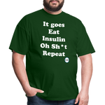 It goes Eat Insulin Oh Sh*t Repeat Parody Unisex Classic T-Shirt - forest green
