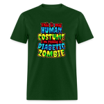 Human Costume Diabetic Zombie T-Shirt Halloween Humor : Unisex Tee Shirt - forest green