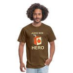 Juice Box Hero Diabetic Humor T1D Funny Unisex Softstyle Adult T-Shirt - brown