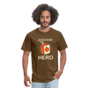 Juice Box Hero Diabetic Humor T1D Funny Unisex Softstyle Adult T-Shirt - brown