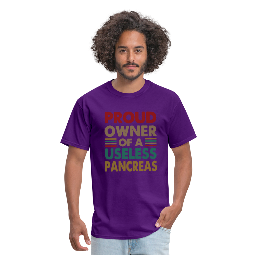 Proud Owner Of A Useless Pancreas Softstyle Unisex T-Shirt - purple