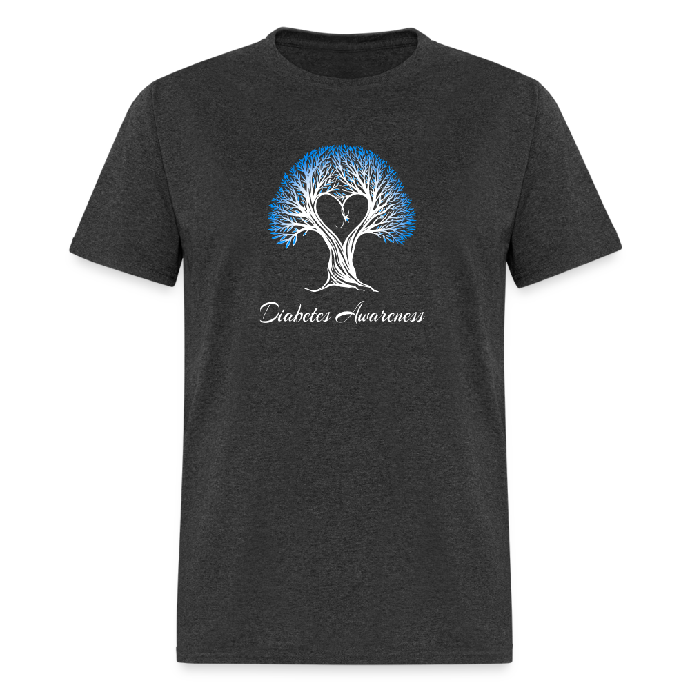 Diabetes Awareness Tree Of Love & Life Unisex T-Shirt - heather black
