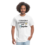 I Run On Coffee & Insulin Adult Unisex Softstyle T-Shirt - white
