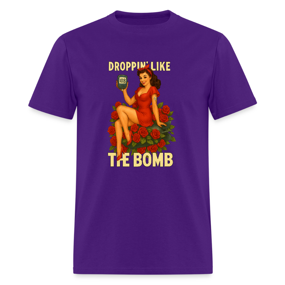 Droppin' Like The Bomb Diabetic Humor Unisex Comfort T-Shirt - purple