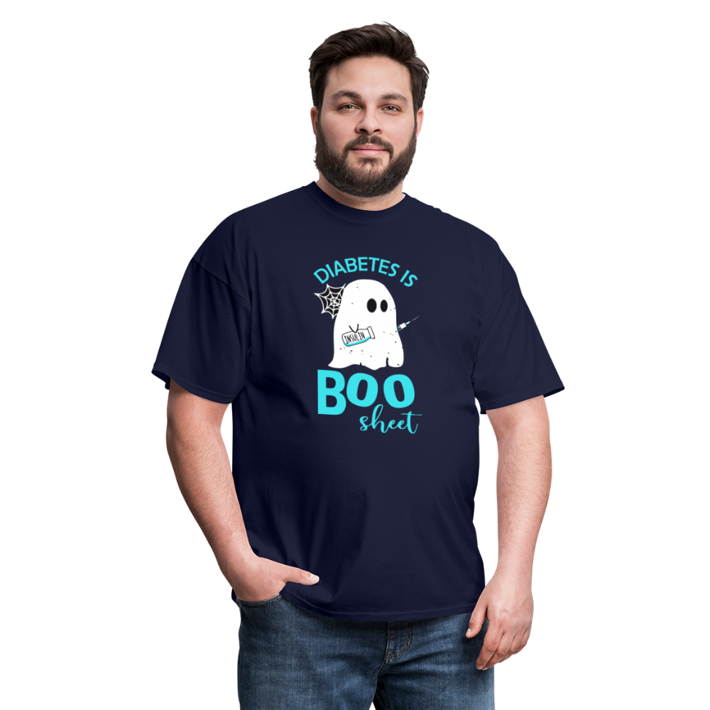 Diabetes Is Boo Sheet Funny Diabetic Halloween Humor Unisex T-Shirt - navy