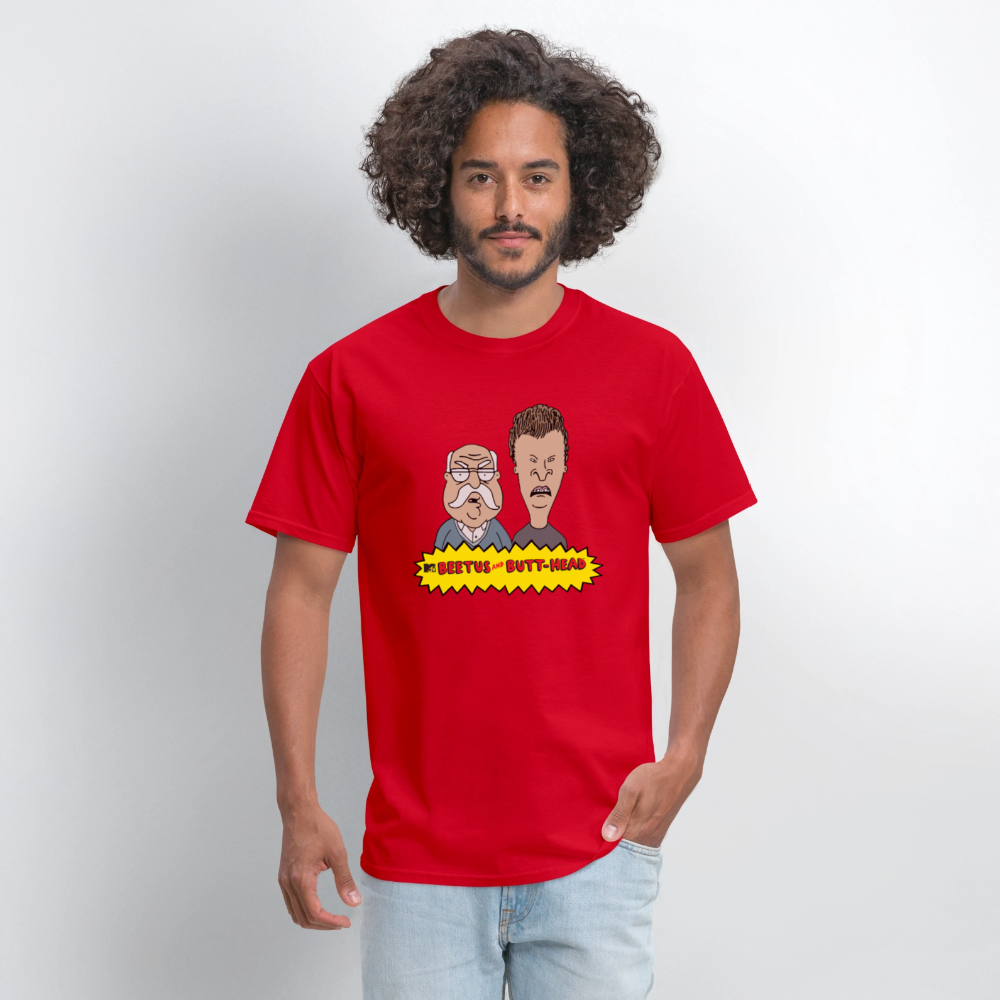 Beetus & Butthead Mashup Parody Diabetes Unisex Adult T-Shirt - red