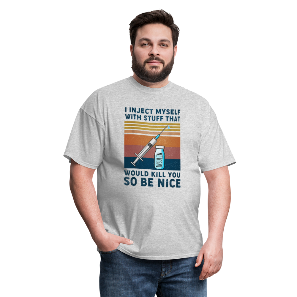 Be Nice To Diabetics Insulin Humor Unisex T-Shirt - heather gray