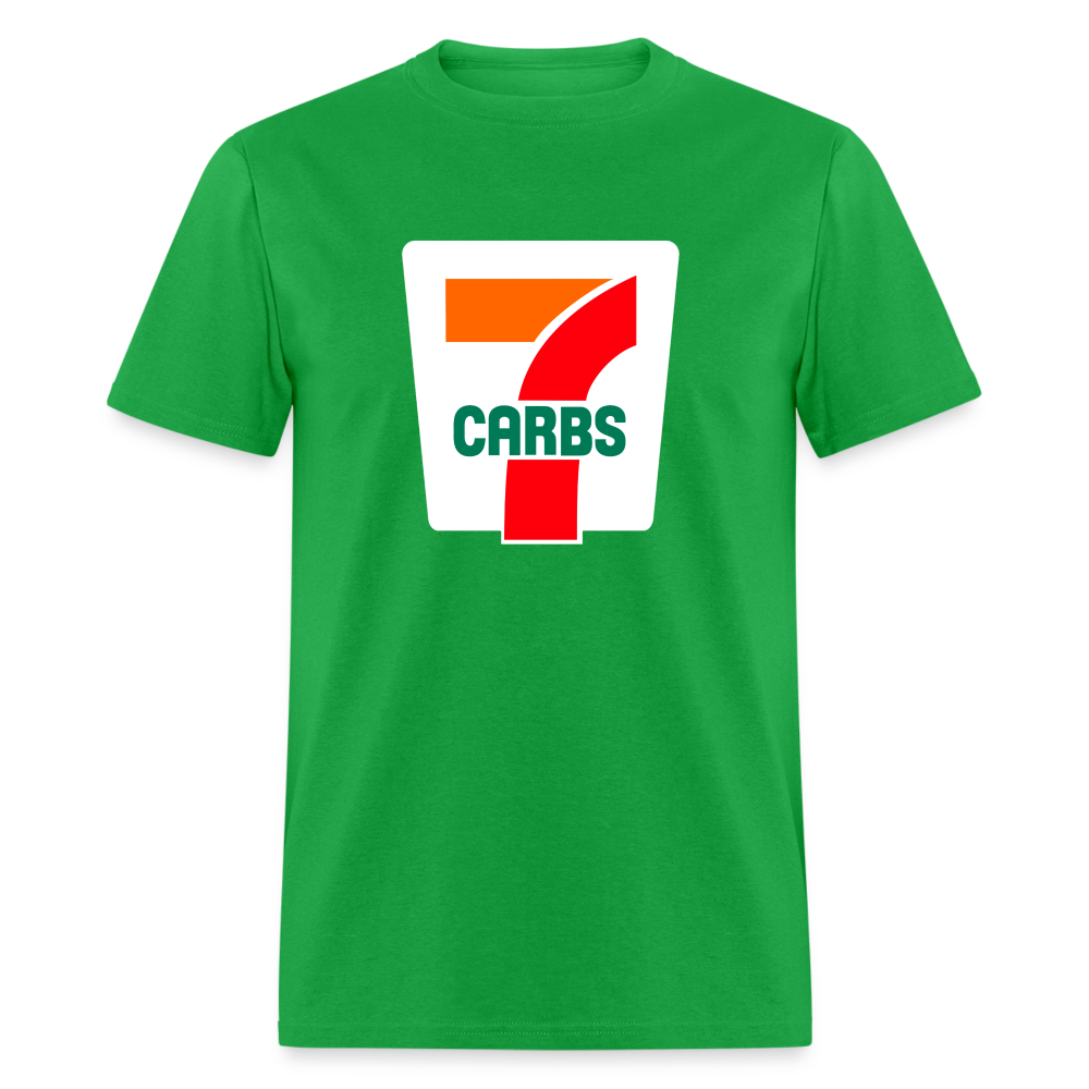 7 Carbs 7/11 Parody Humor Diabetes Unisex T-Shirt - bright green