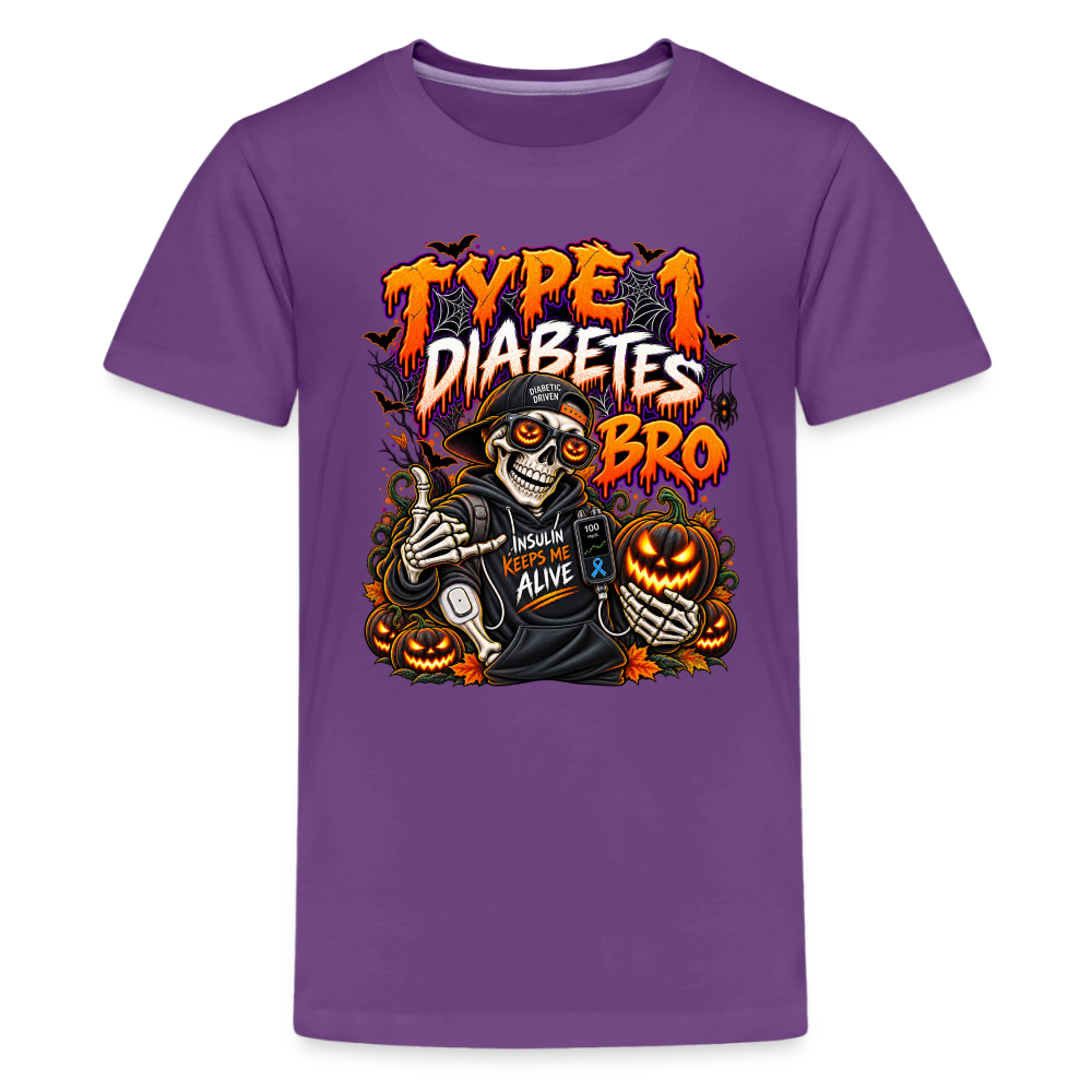 T1D BRO! Halloween Kids' & Youth Premium T-Shirt - purple