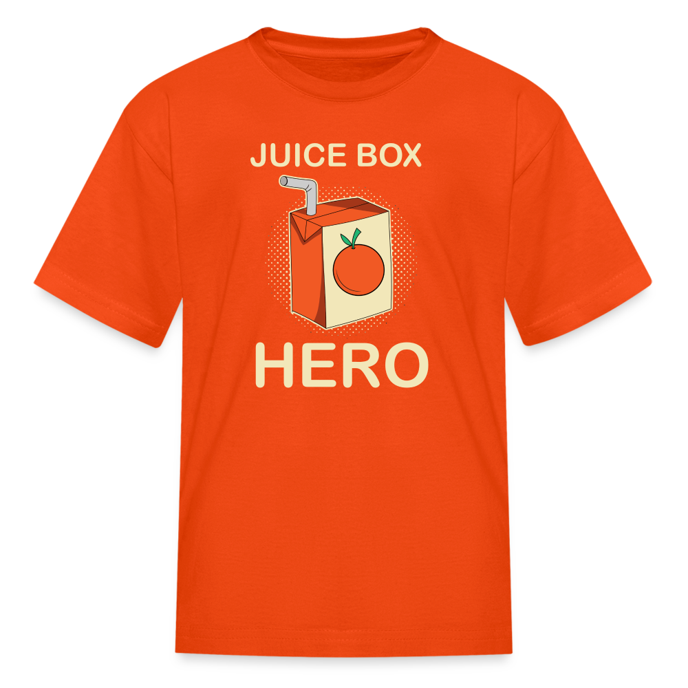 Juice Box Hero Type 1 diabetes awareness kids T-shirt in orange