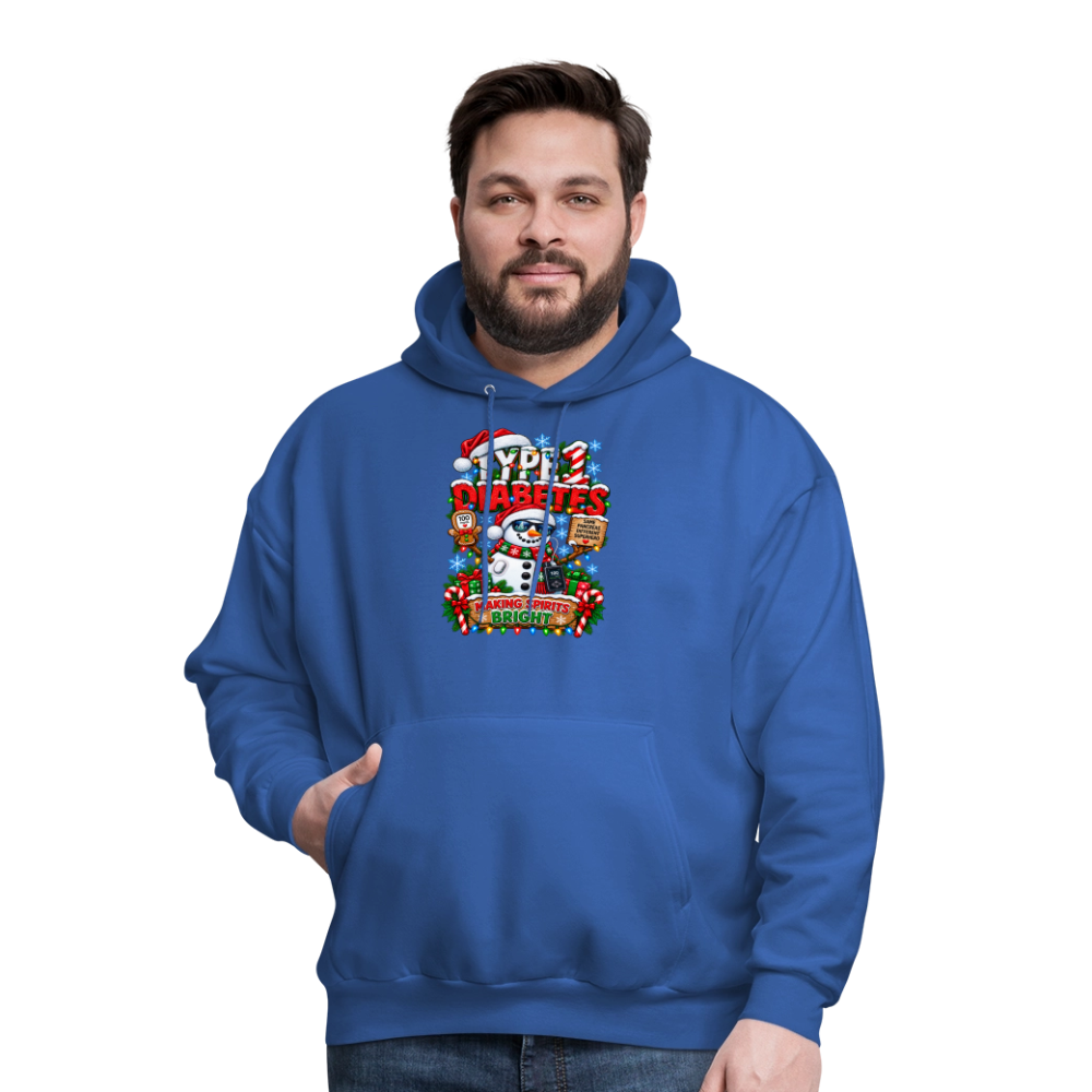 Type 1 Diabetes Ugly Christmas Men's Hoodie - royal blue