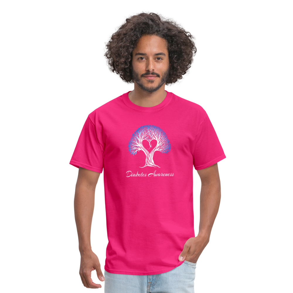 Diabetes Awareness Tree Of Love & Life Unisex T-Shirt - fuchsia