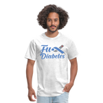 Fu*K Diabetes Blue Ribbon Diabetic Awareness Unisex T-Shirt - light heather gray
