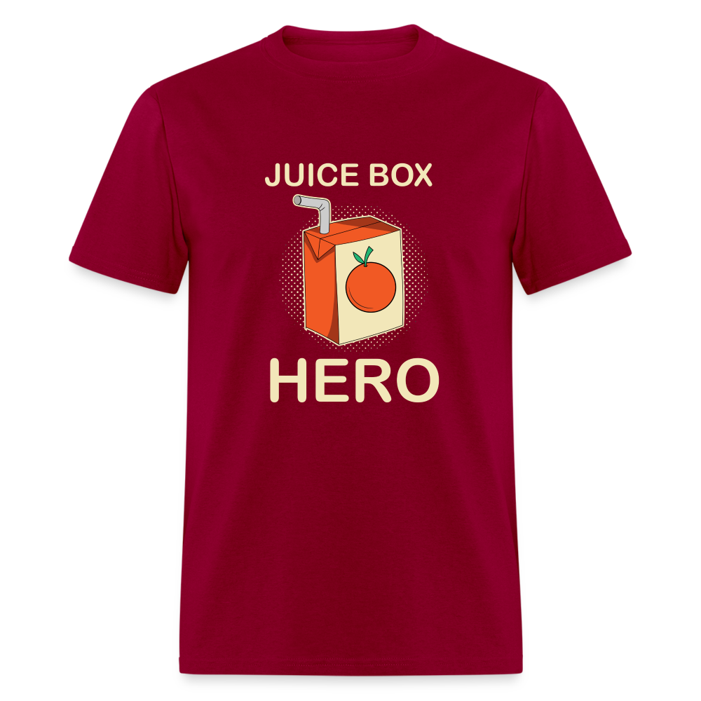 Juice Box Hero Diabetic Humor T1D Funny Unisex Softstyle Adult T-Shirt - dark red