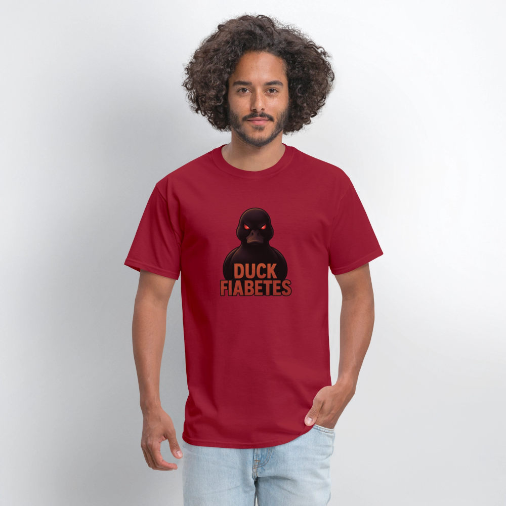 Duck Diabetes Umisex Adult  T-Shirt - dark red
