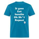 It goes Eat Insulin Oh Sh*t Repeat Parody Unisex Classic T-Shirt - turquoise