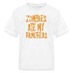 Zombies Ate My Pancreas Halloween Kids' T-Shirt - white
