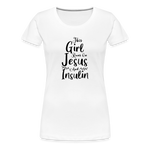This Girl Runs On Jesus & Insulin Women’s Comfort T-Shirt - white