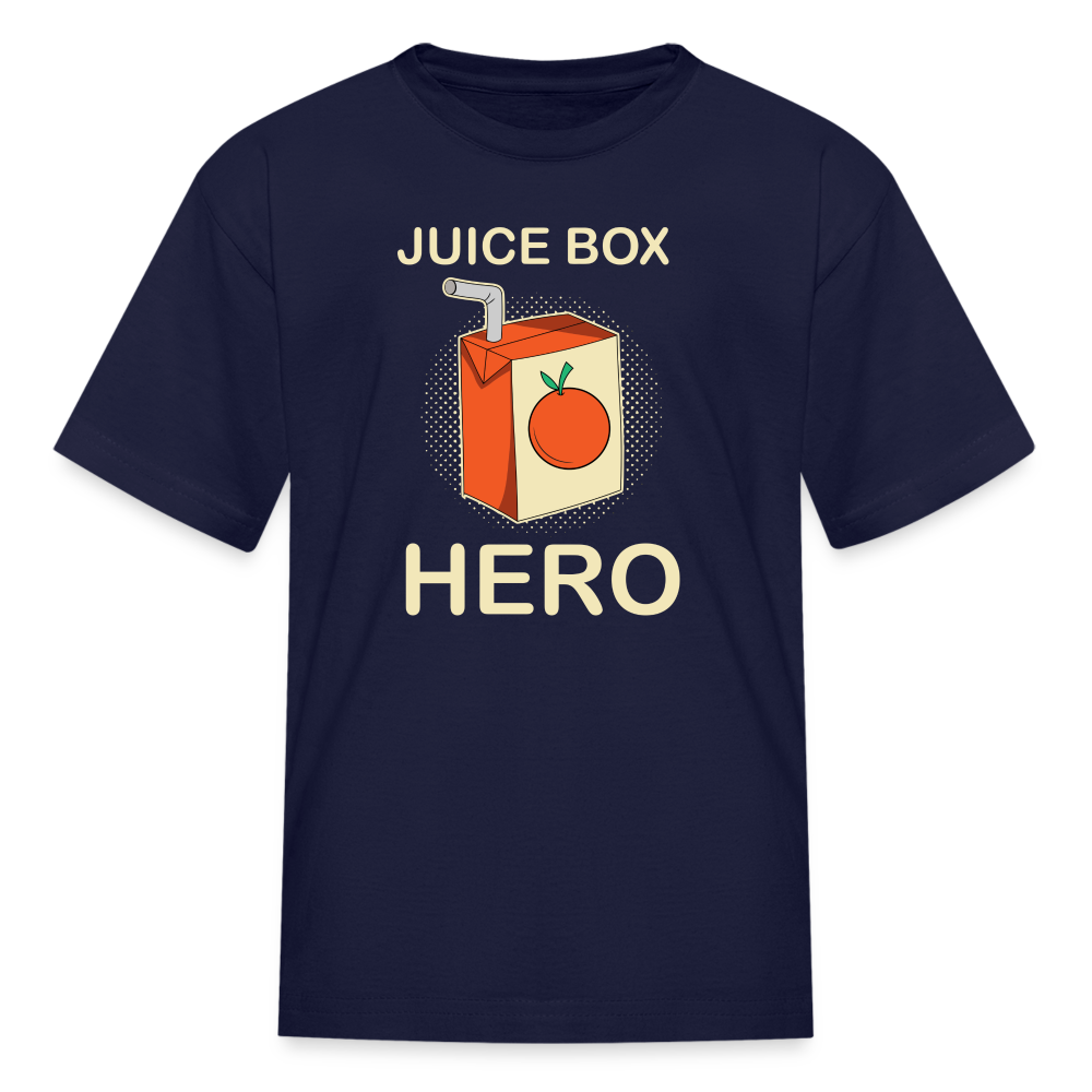 Juice Box Hero Diabetic Humor Kids Softstyle Premium T-Shirt - navy