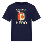 Juice Box Hero Type 1 diabetes awareness kids T-shirt in navy