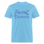 Fu*K Diabetes Blue Ribbon Diabetic Awareness Unisex T-Shirt - aquatic blue