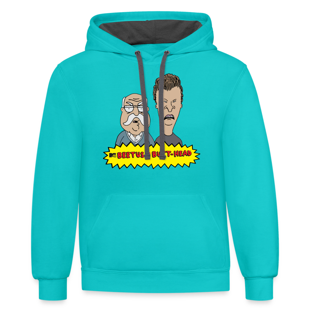 Beetus and Butthead "W. Brimley Mashup"  Premium Adult Hoodie - scuba blue/asphalt