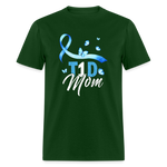 T1D Mom Blue Diabetes Ribbon Awareness Unisex Classic T-Shirt - forest green