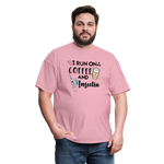 I Run On Coffee & Insulin Adult Unisex Softstyle T-Shirt - pink