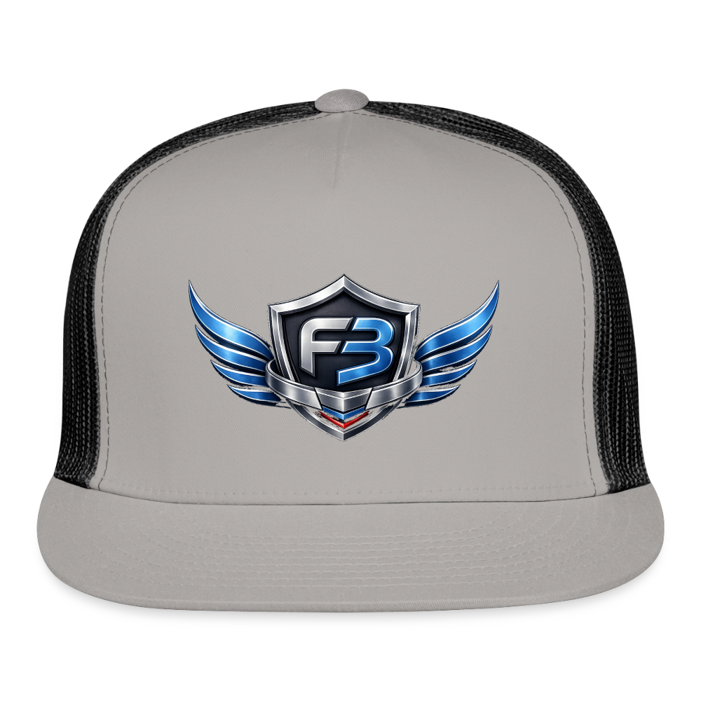Freedom Band Snap Back Trucker Hat - gray/black
