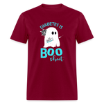 Diabetes Is Boo Sheet Funny Diabetic Halloween Humor Unisex T-Shirt - burgundy