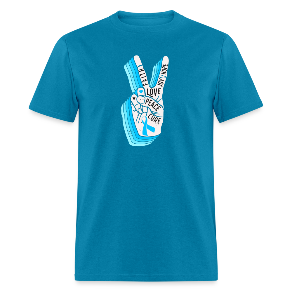 Faith Love Hope joy Peace cure Diabetes Awareness T-Shirt Unisex T-Shirt - turquoise