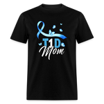 T1D Mom Blue Diabetes Ribbon Awareness Unisex Classic T-Shirt - black