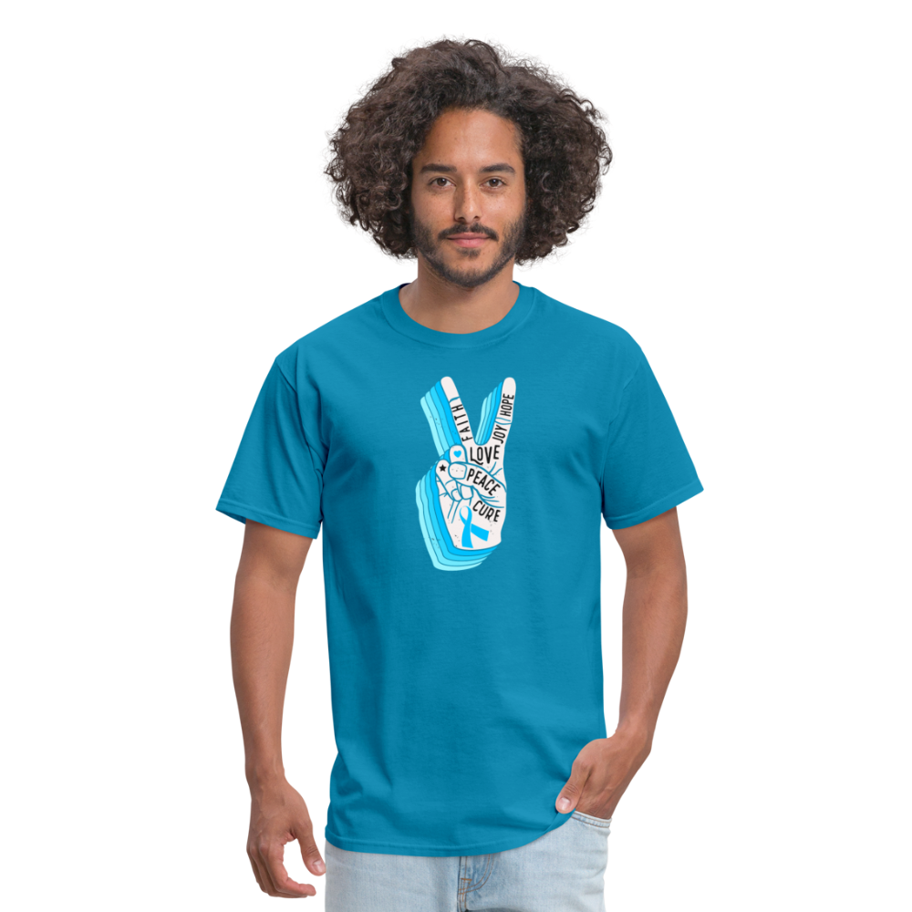 Faith Love Hope joy Peace cure Diabetes Awareness T-Shirt Unisex T-Shirt - turquoise