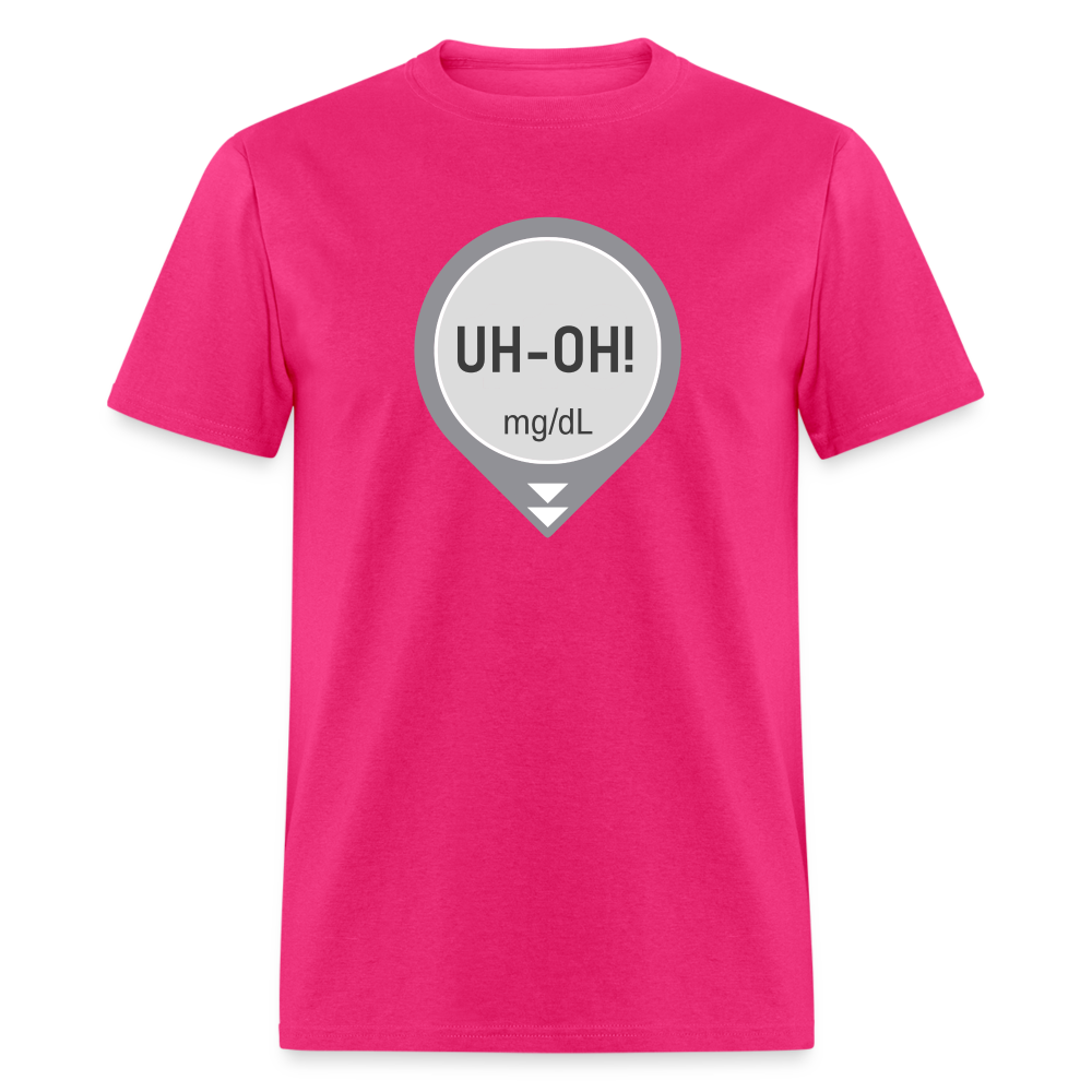 UH-OH! Dexcom Lows Alert Humor Adult Unisex T-Shirt - fuchsia