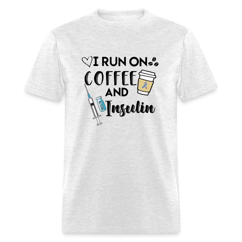 I Run On Coffee & Insulin Adult Unisex Softstyle T-Shirt - light heather gray