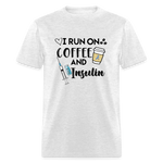 I Run On Coffee & Insulin Adult Unisex Softstyle T-Shirt - light heather gray