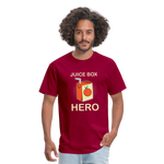 Juice Box Hero Diabetic Humor T1D Funny Unisex Softstyle Adult T-Shirt - dark red