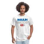 Insulin Mode "ON" Adult Diabetic Humor Unisex T-Shirt - light heather gray