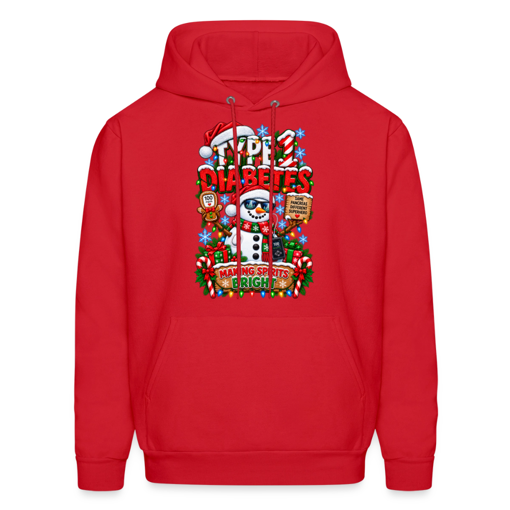 Type 1 Diabetes Ugly Christmas Men's Hoodie - red
