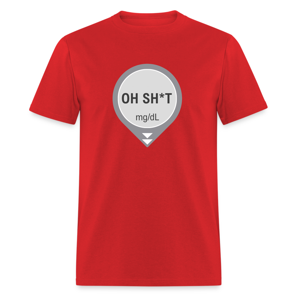 Dexcom Oh Sh*t Crash Alert Humor Humor Unisex T-Shirt - red