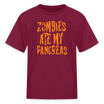 Zombies Ate My Pancreas Halloween Kids' T-Shirt - burgundy