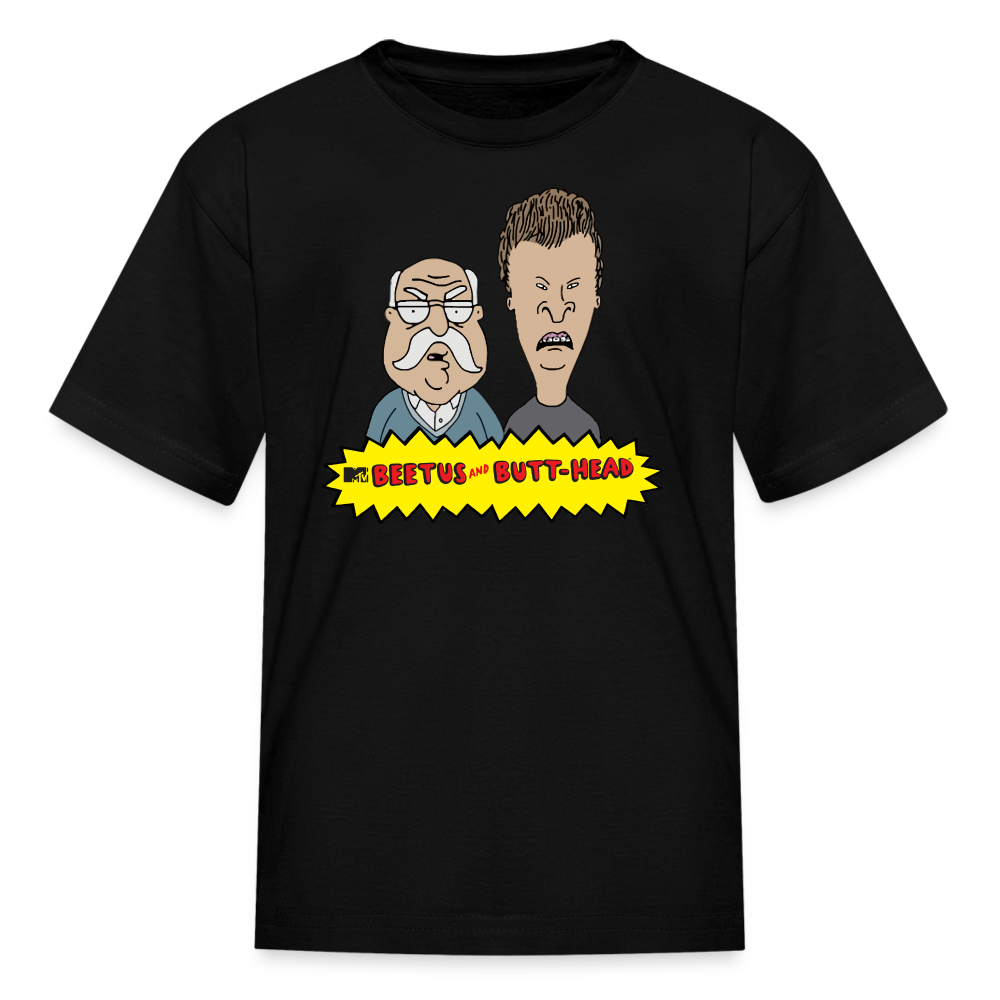 Beetus and Butthead kids diabetes humor T-shirt in black