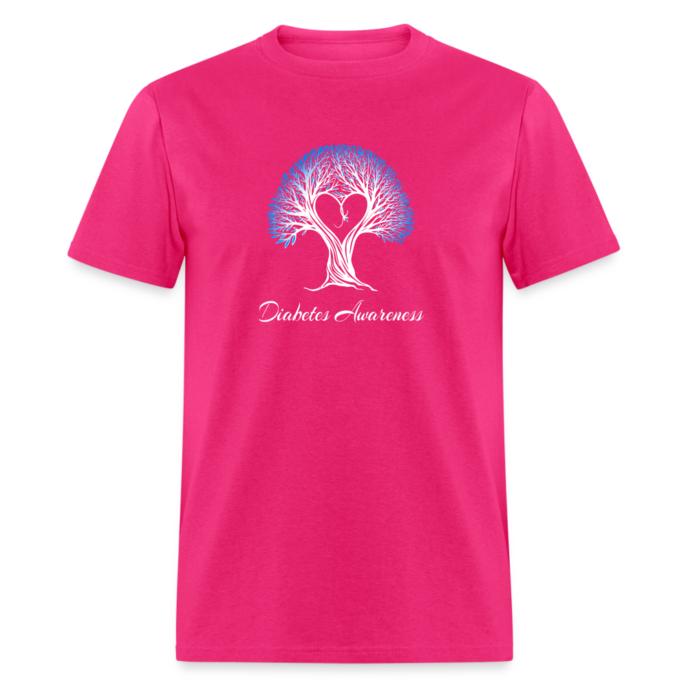 Diabetes Awareness Tree Of Love & Life Unisex T-Shirt - fuchsia