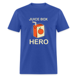 Juice Box Hero Diabetic Humor T1D Funny Unisex Softstyle Adult T-Shirt - royal blue