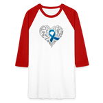 Diabetes Awareness Needs Love Unisex Premium Raglan T-Shirt - white/red