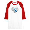 Diabetes Awareness Needs Love Unisex Premium Raglan T-Shirt - white/red