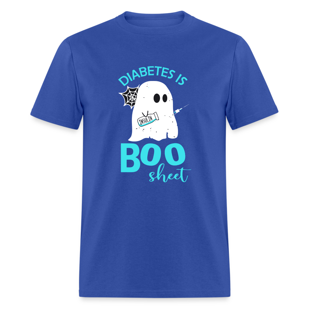 Diabetes Is Boo Sheet Funny Diabetic Halloween Humor Unisex T-Shirt - royal blue