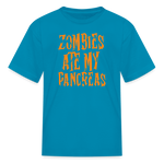 Zombies Ate My Pancreas Halloween Kids' T-Shirt - turquoise