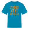 Zombies Ate My Pancreas Halloween Kids' T-Shirt - turquoise