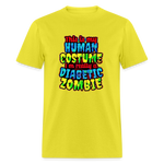 Human Costume Diabetic Zombie T-Shirt Halloween Humor : Unisex Tee Shirt - yellow